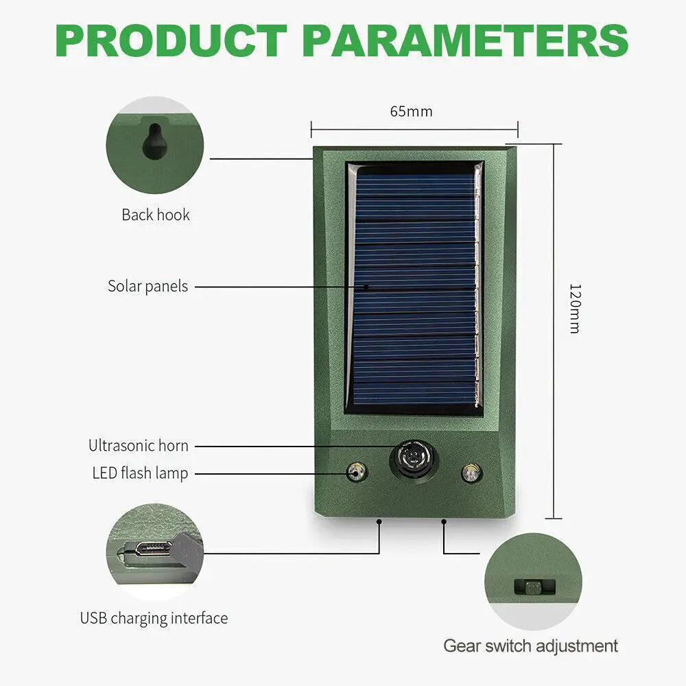 PureExterior™ Solar Ultrasonic Animal Repeller.